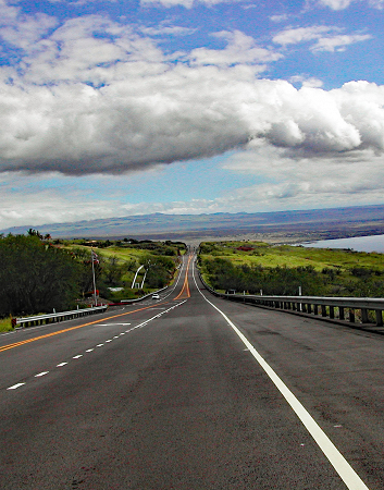 Rolling road under the Clouds